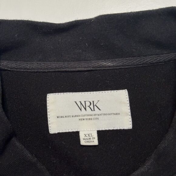 WRK Bomber Jacket Full Zip Mens Size 2XL Black Work Rest Karma XXL - Picture 5 of 9